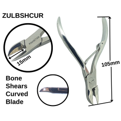 Bone Shears (Bone Cutting Forceps) 105mm, Curved Blade 15mm