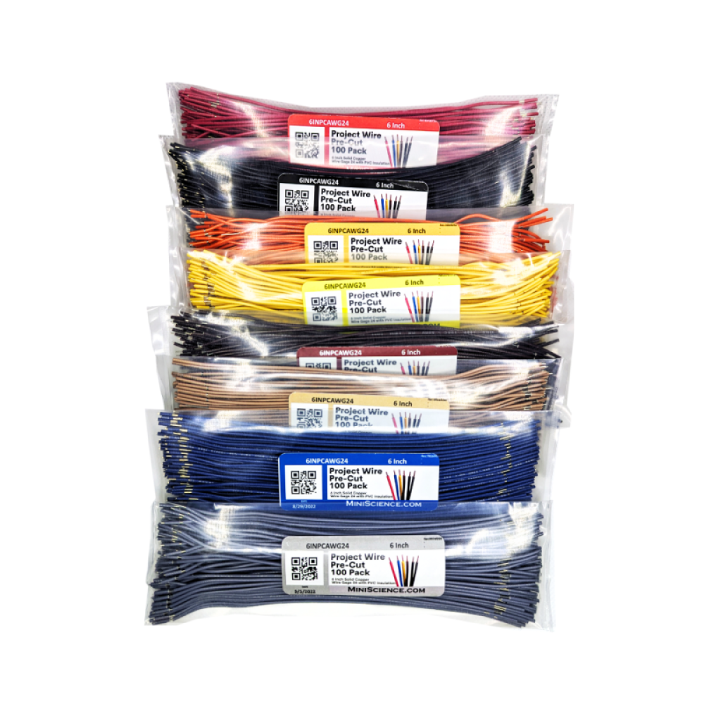 Project Wire 100 Pack Pre-Cut (6 Inch Solid Copper Wire Gage 24 with ...