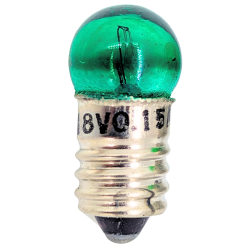 Green Light Bulb E10, 18V, 0.15A